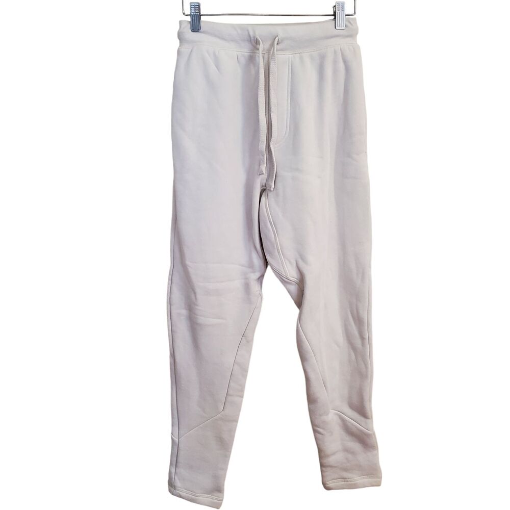 Alo High Waisted Sweatpants ivory off white Womens Size S Zip Pockets‎ XLNT!
